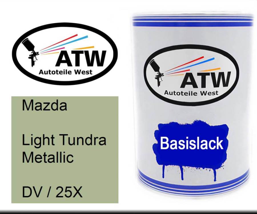 Mazda, Light Tundra Metallic, DV / 25X: 500ml Lackdose, von ATW Autoteile West.